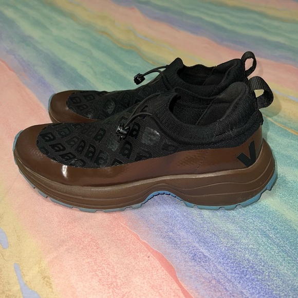 Rare VEJA AMELIE PICHARD Venturi SNEAKERS - BLACK/BROWN/AQUA women’s size 9 - Picture 4 of 11